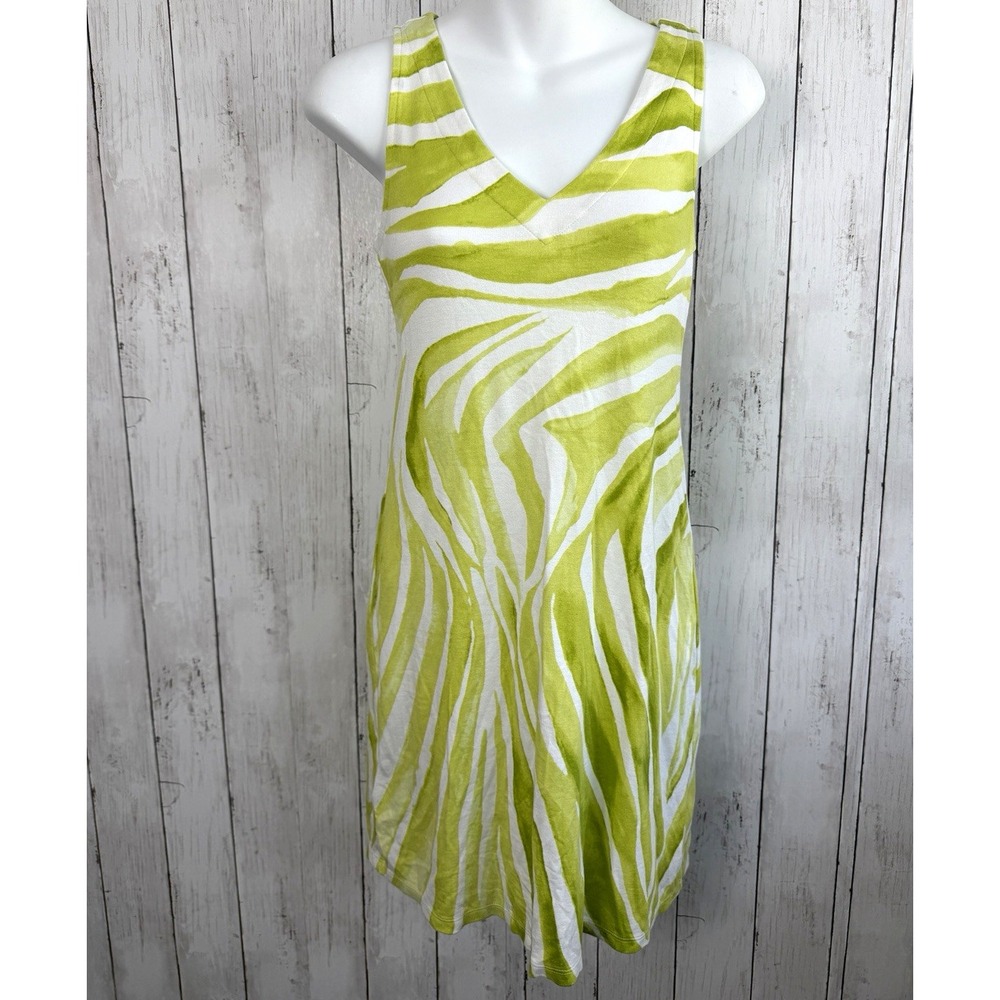 Tommy Bahama Women's Sleeveless V-Neck Animal Print Back Zip Dress XXS Petite